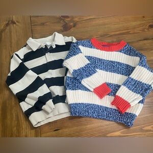Mini Boden Red and Blue Knit Sweater and H&M pullover top